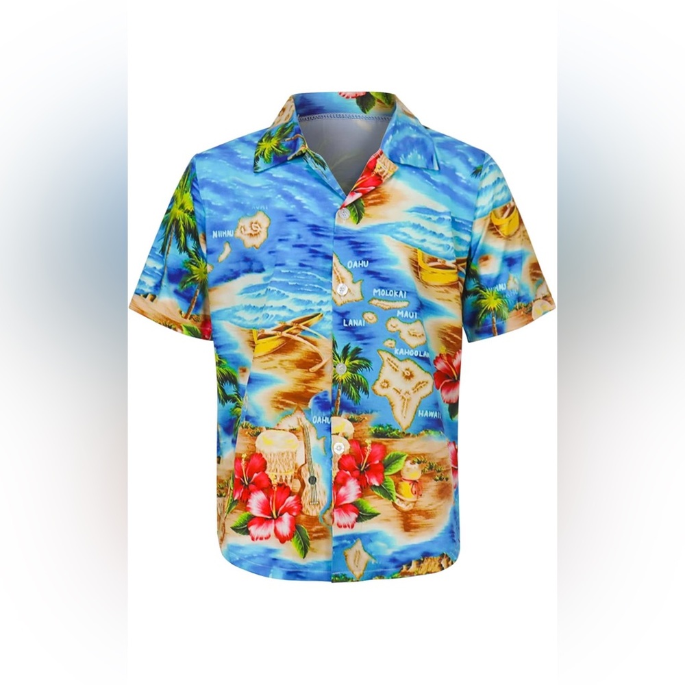 USKOY, Men’s Hawaiian Button Up Shirt, Size 2X, Worn Once